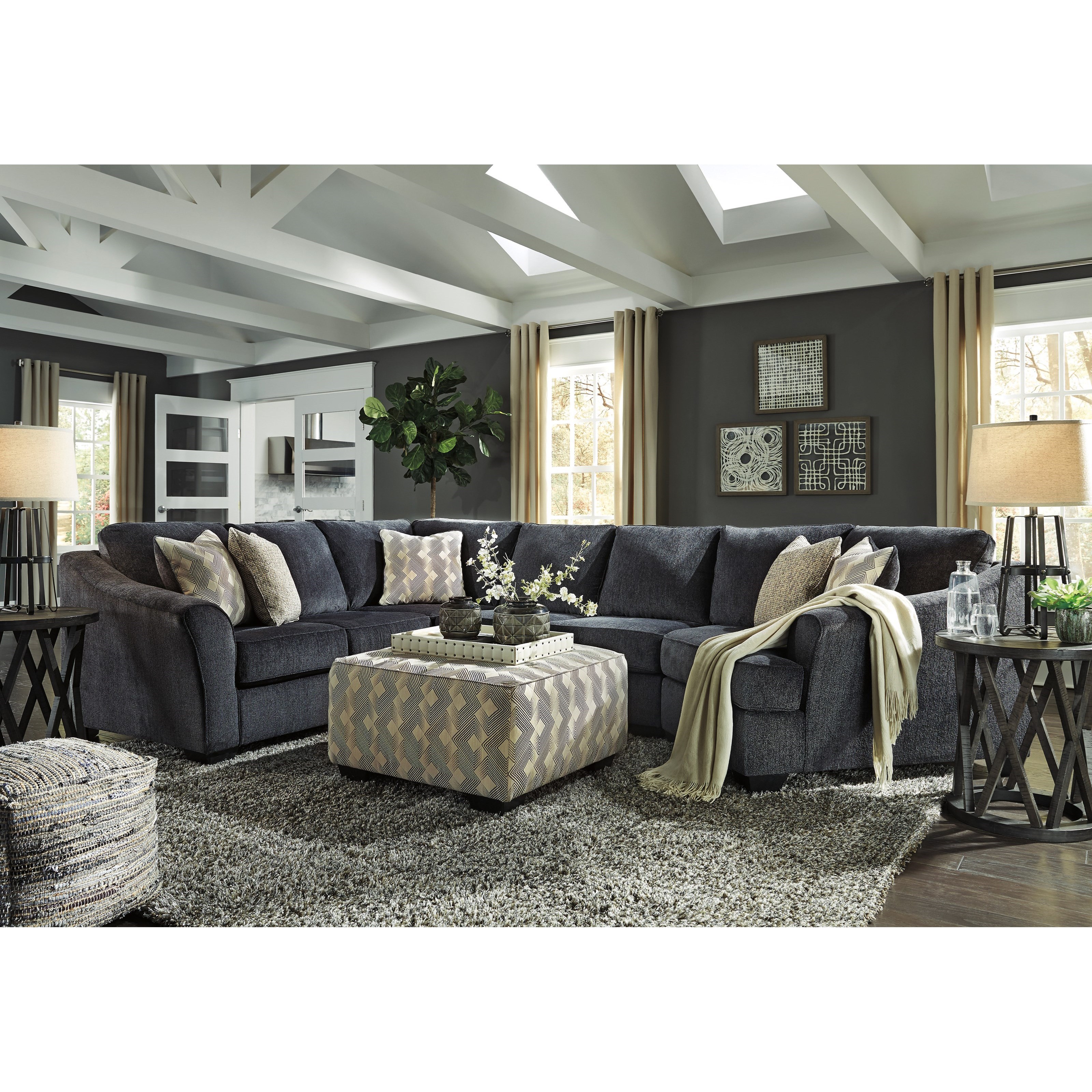 Ashley sectional clearance with cuddler
